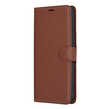 Husa de protectie Techsuit Leather Folio compatibila cu Motorola Moto E13, acoperire spate, maro
