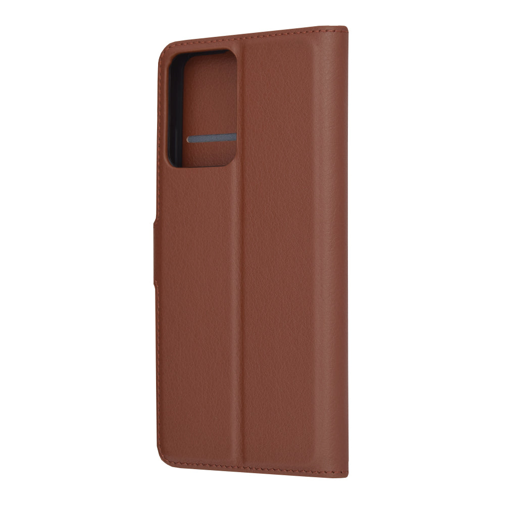 Husa de protectie Techsuit Leather Folio compatibila cu Motorola Moto E14, acoperire spate, maro