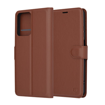 Husa de protectie Techsuit Leather Folio compatibila cu Motorola Moto G04, acoperire spate, maro