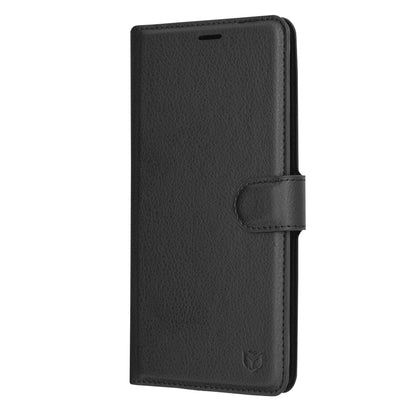 Husa de protectie Techsuit Leather Folio compatibila cu Apple iPhone 8 Plus, acoperire spate, negru
