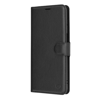 Husa de protectie Techsuit Leather Folio compatibila cu Motorola Moto E22s, acoperire spate, negru