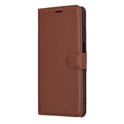 Husa de protectie Techsuit Leather Folio compatibila cu Motorola Moto G13, acoperire spate, maro