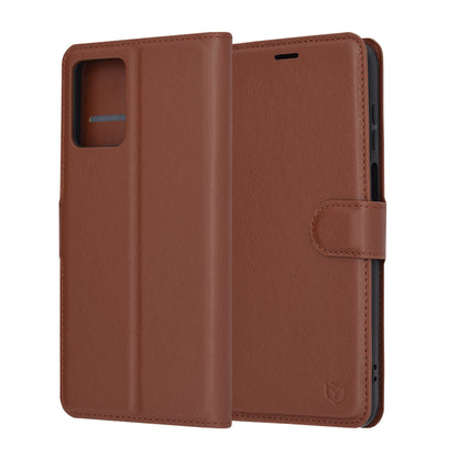 Husa de protectie Techsuit Leather Folio compatibila cu Motorola Moto G13, acoperire spate, maro
