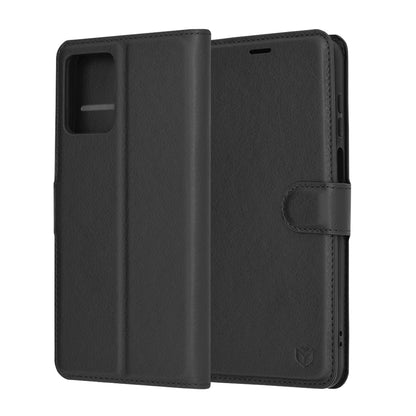Husa de protectie Techsuit Leather Folio compatibila cu Motorola Moto G23, acoperire spate, negru