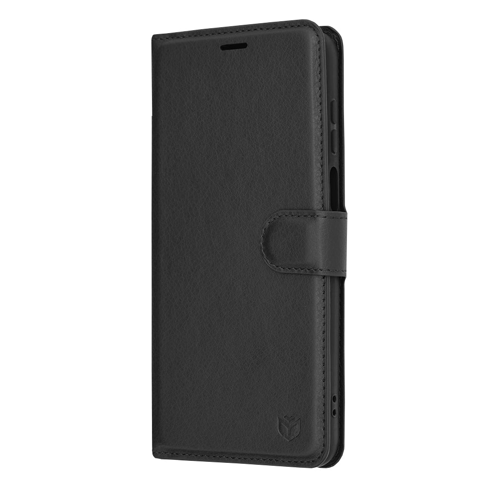 Husa de protectie Techsuit Leather Folio compatibila cu Motorola Moto G13, acoperire spate, negru