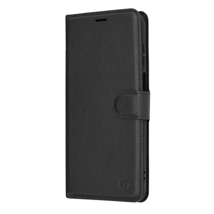 Husa de protectie Techsuit Leather Folio compatibila cu Motorola Moto G23, acoperire spate, negru