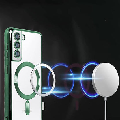 Husa de protectie Techsuit Luxury Crystal MagSafecompatibila cu Samsung Galaxy S22 Plus 5G, acoperire spate, albastru inchis