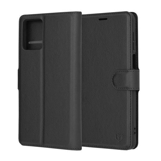 Husa de protectie Techsuit Leather Folio compatibila cu Motorola Moto G14, acoperire spate, negru
