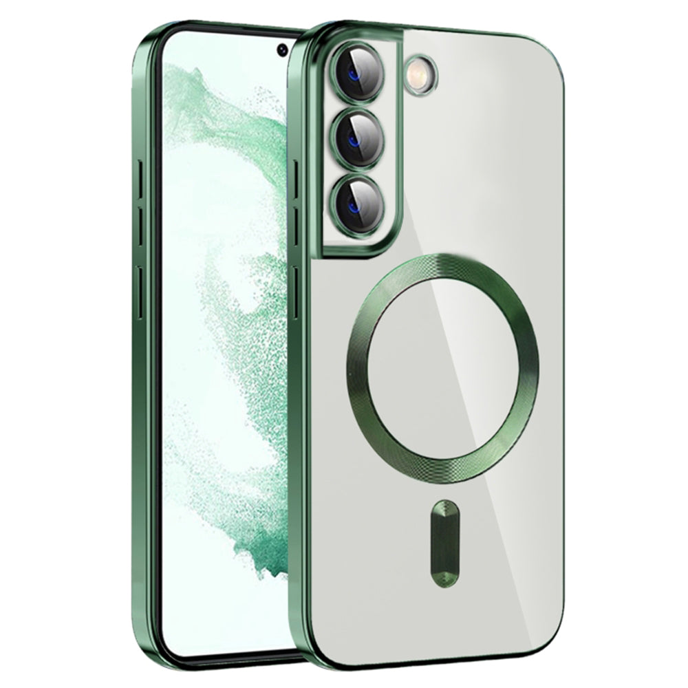 Husa de protectie Techsuit Luxury Crystal MagSafecompatibila cu Samsung Galaxy S22 Plus 5G, acoperire spate, verde forest