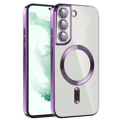 Husa de protectie Techsuit Luxury Crystal MagSafecompatibila cu Samsung Galaxy S22 Plus 5G, acoperire spate, mov deschis