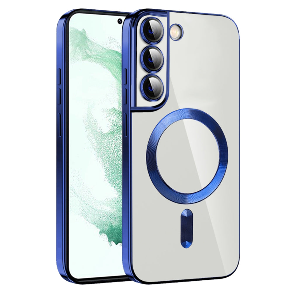 Husa de protectie Techsuit Luxury Crystal MagSafecompatibila cu Samsung Galaxy S22 Plus 5G, acoperire spate, albastru inchis