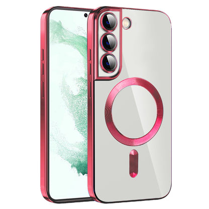 Husa de protectie Techsuit Luxury Crystal MagSafecompatibila cu Samsung Galaxy S21 5G, acoperire spate, rosu