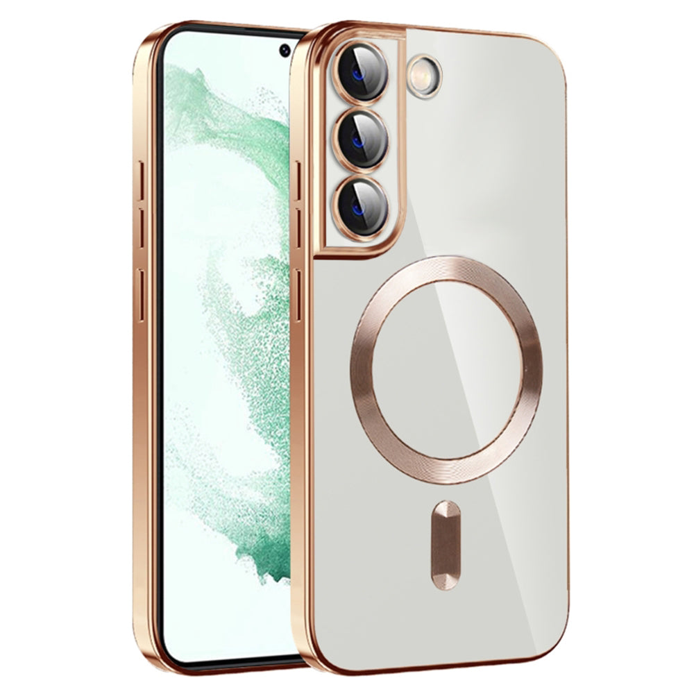Husa de protectie Techsuit Luxury Crystal MagSafecompatibila cu Samsung Galaxy S21 5G, acoperire spate, rose gold