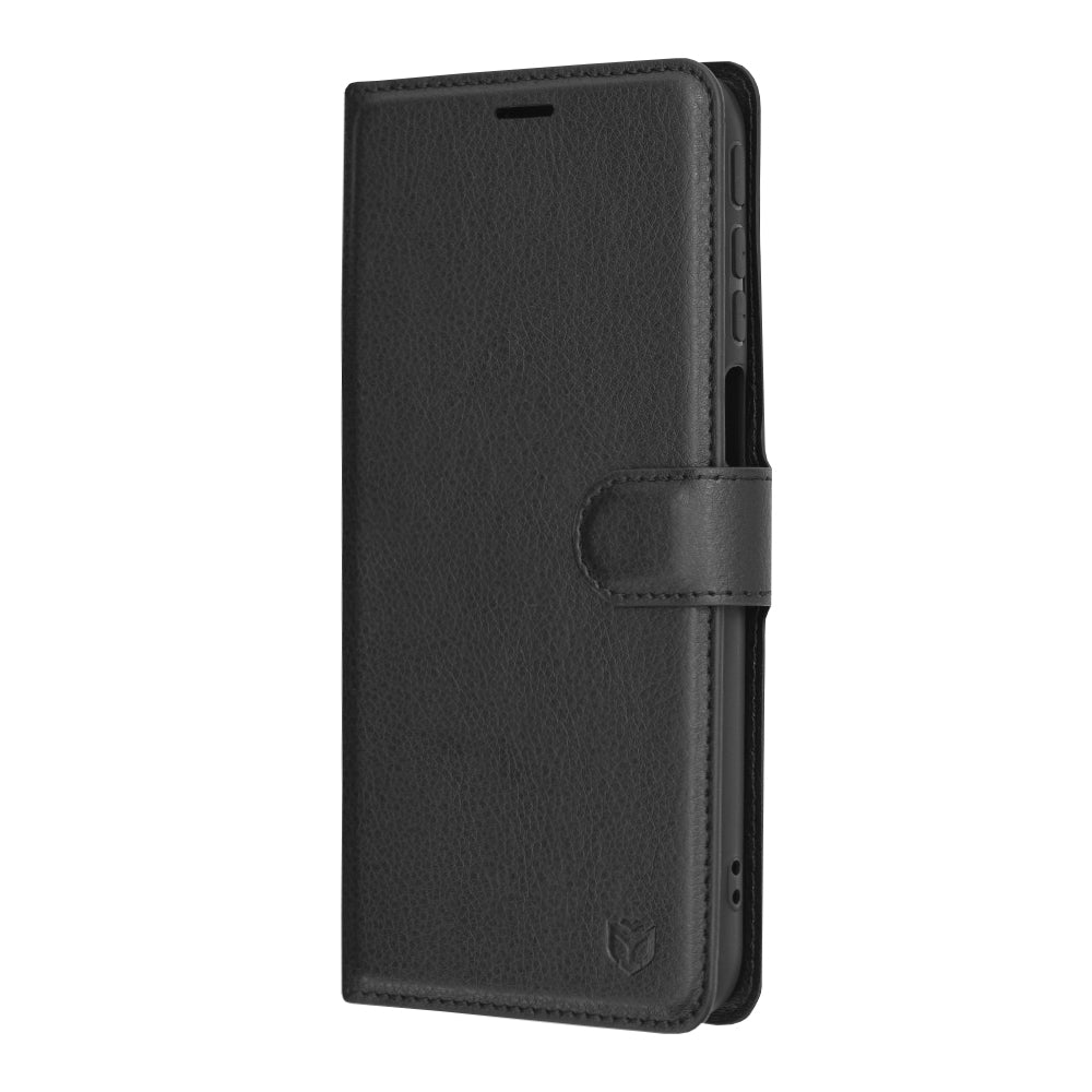 Husa de protectie Techsuit Leather Folio compatibila cu Motorola Moto G41, acoperire spate, negru