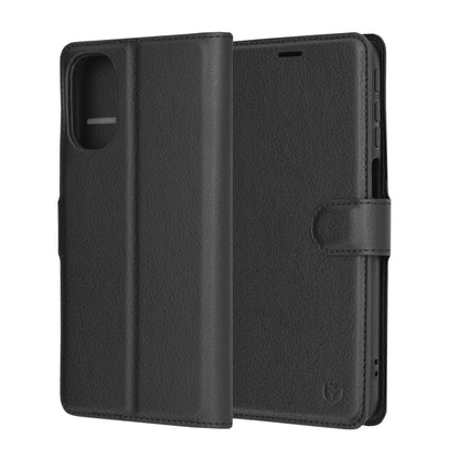 Husa de protectie Techsuit Leather Folio compatibila cu Motorola Moto G41, acoperire spate, negru
