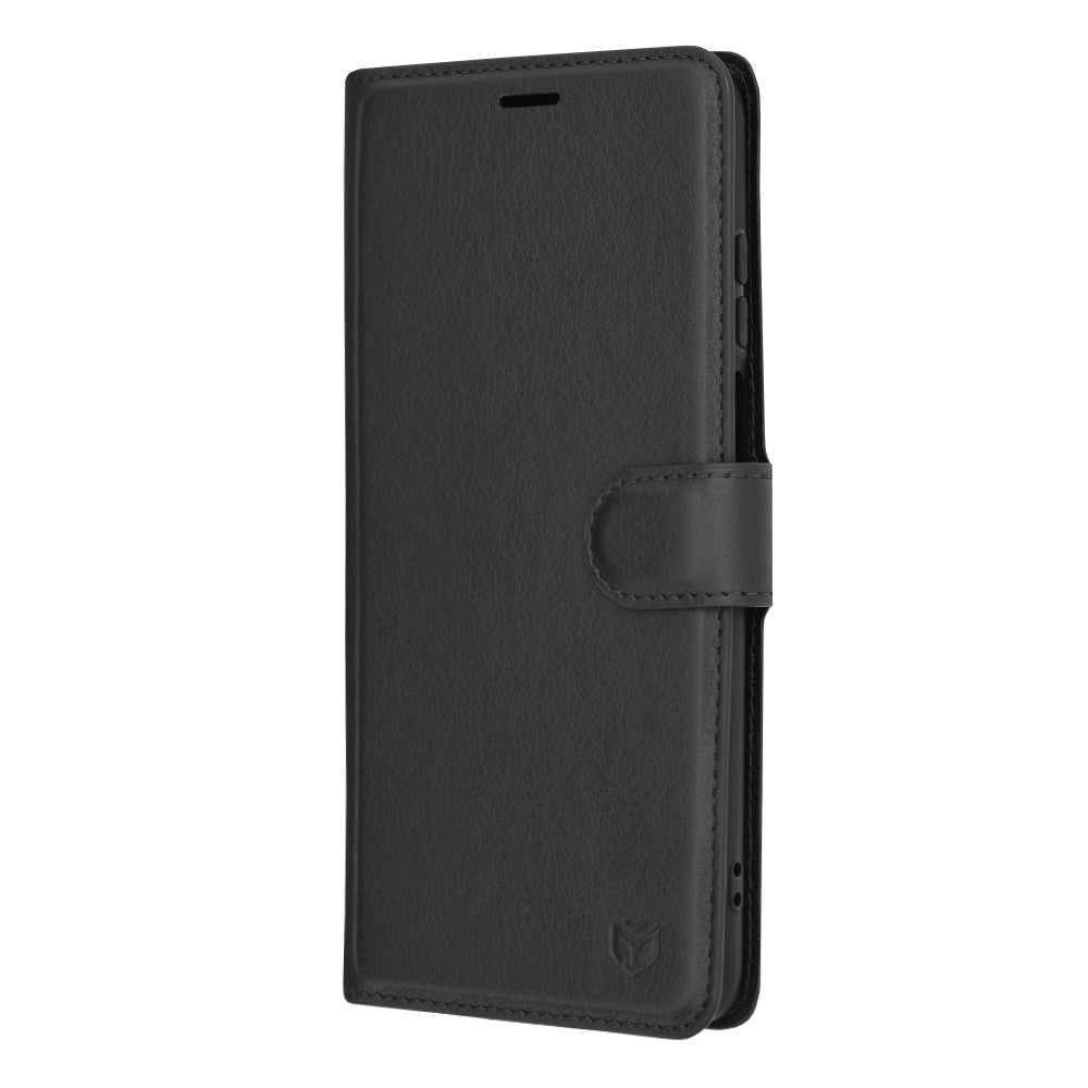 Husa de protectie Techsuit Leather Folio compatibila cu Motorola Moto G32, acoperire spate, negru