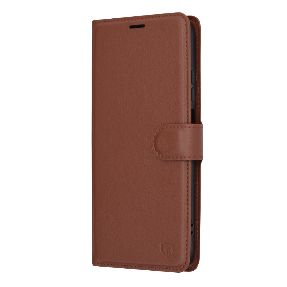 Husa de protectie Techsuit Leather Folio compatibila cu Motorola Moto G34, acoperire spate, maro