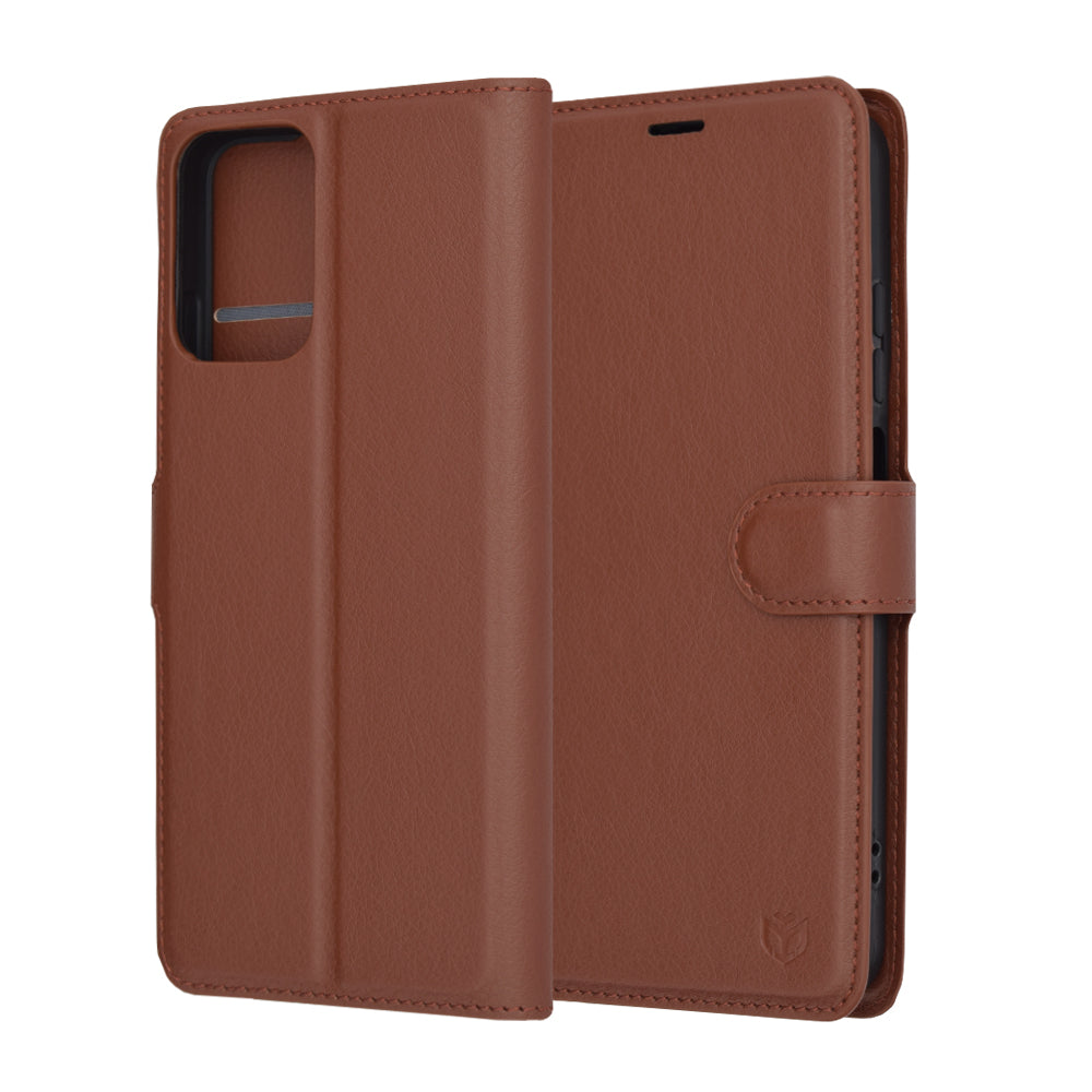 Husa de protectie Techsuit Leather Folio compatibila cu Motorola Moto G34, acoperire spate, maro