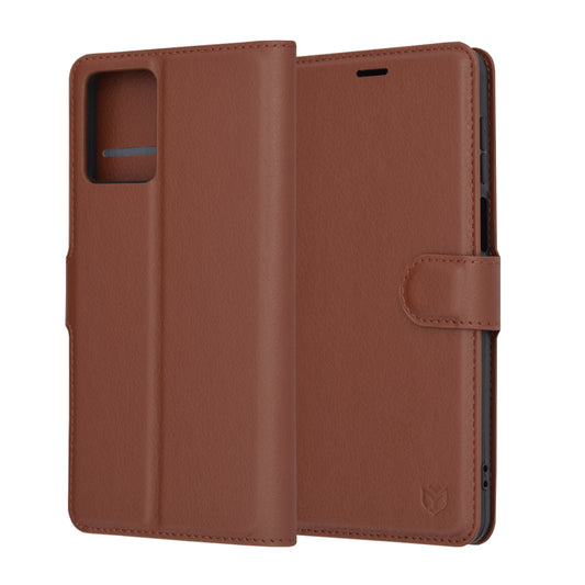 Husa de protectie Techsuit Leather Folio compatibila cu Motorola Moto G54, acoperire spate, maro