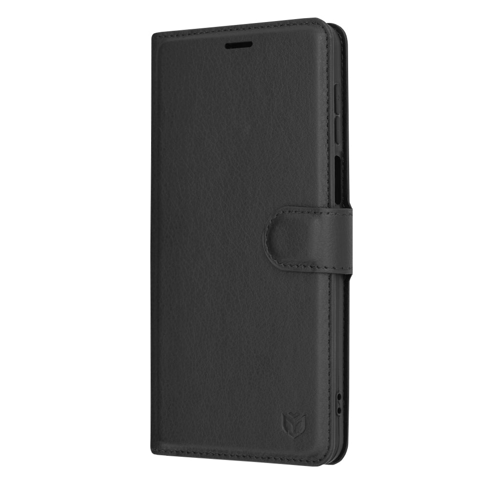 Husa de protectie Techsuit Leather Folio compatibila cu Motorola Moto G54, acoperire spate, negru