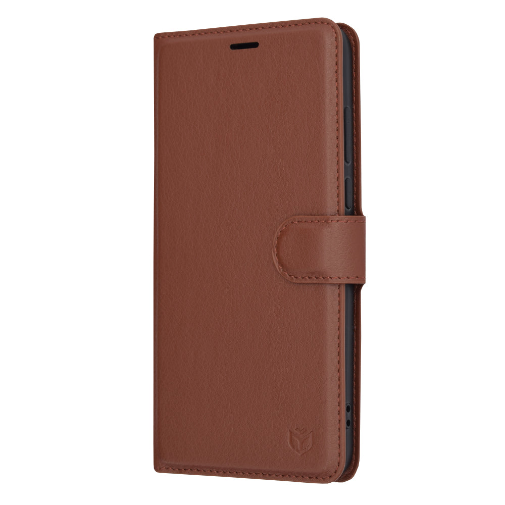 Husa de protectie Techsuit Leather Folio compatibila cu Motorola Moto G84, acoperire spate, maro