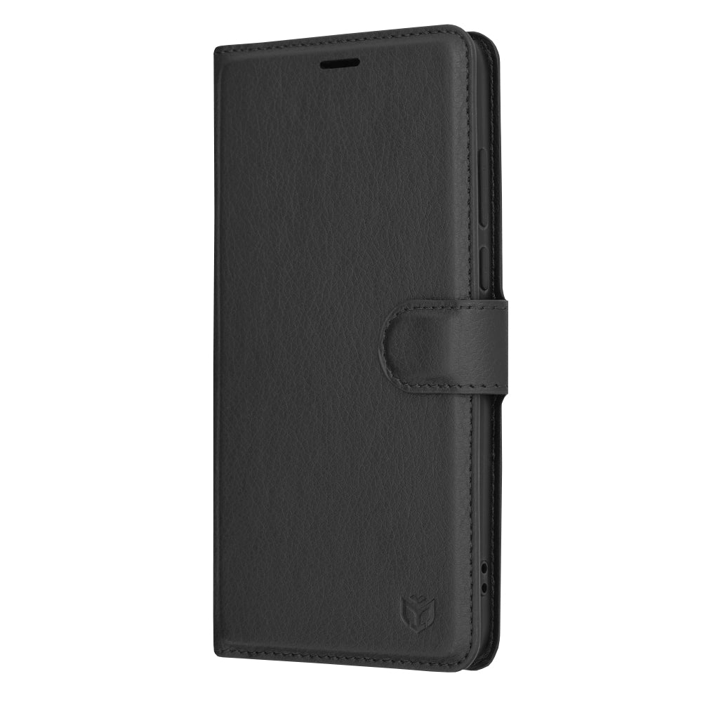 Husa de protectie Techsuit Leather Folio compatibila cu Motorola Moto G84, acoperire spate, negru