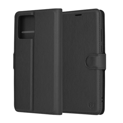 Husa de protectie Techsuit Leather Folio compatibila cu Motorola Moto G84, acoperire spate, negru