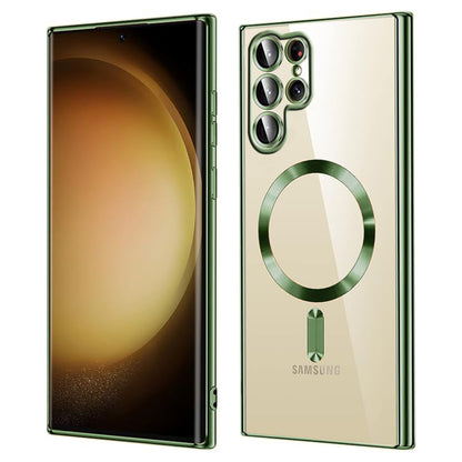 Husa de protectie Techsuit Luxury Crystal MagSafecompatibila cu Samsung Galaxy S22 Ultra 5G, acoperire spate, verde forest