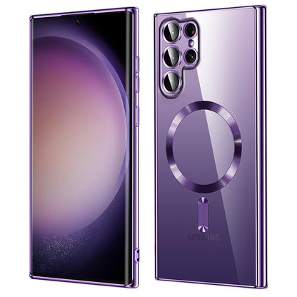 Husa de protectie Techsuit Luxury Crystal MagSafecompatibila cu Samsung Galaxy S22 Ultra 5G, acoperire spate, mov deschis