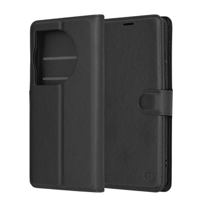 Husa de protectie Techsuit Leather Folio compatibila cu Oneplus 12, acoperire spate, negru