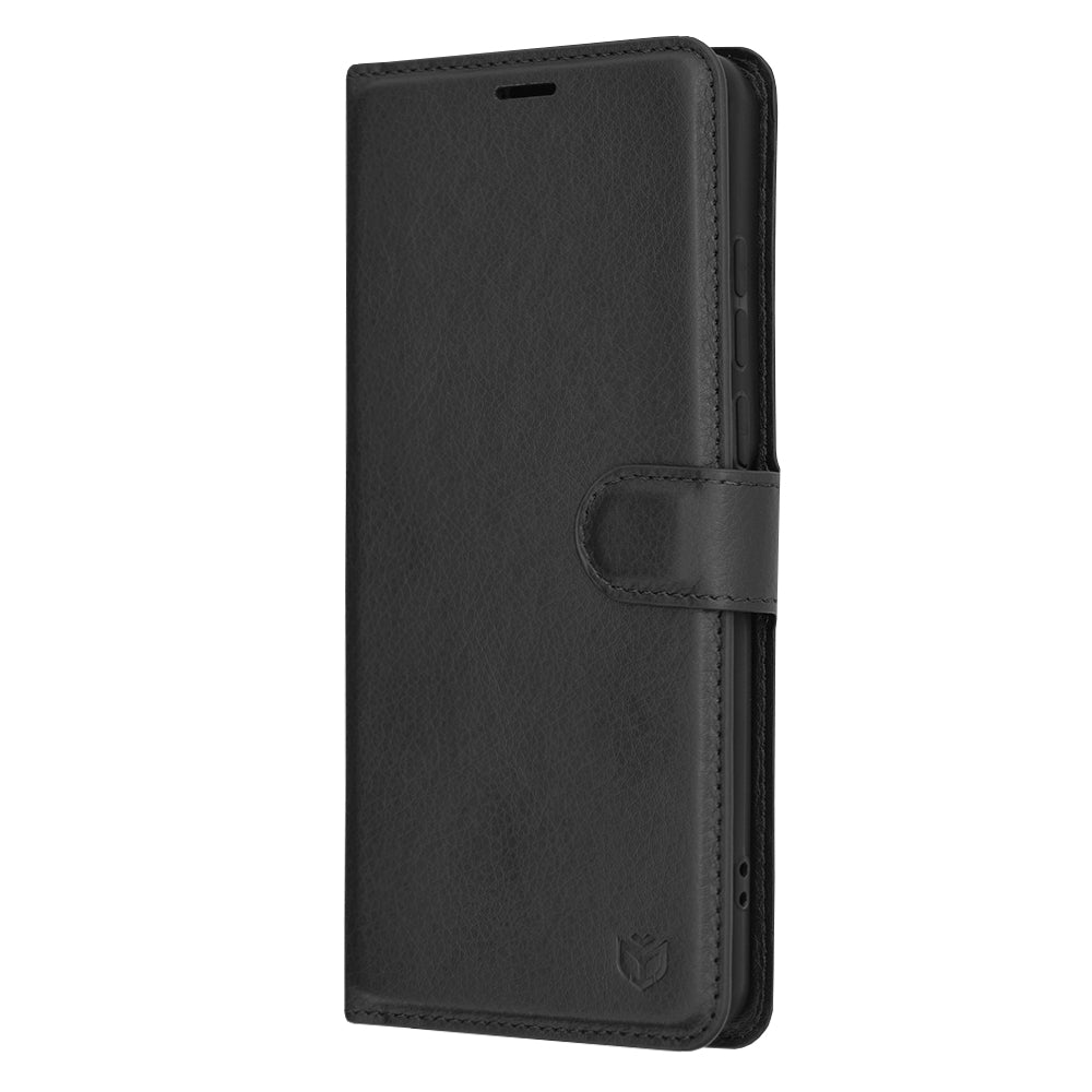 Husa de protectie Techsuit Leather Folio compatibila cu Oneplus 12, acoperire spate, negru