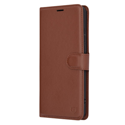 Husa de protectie Techsuit Leather Folio compatibila cu Oneplus 12, acoperire spate, maro