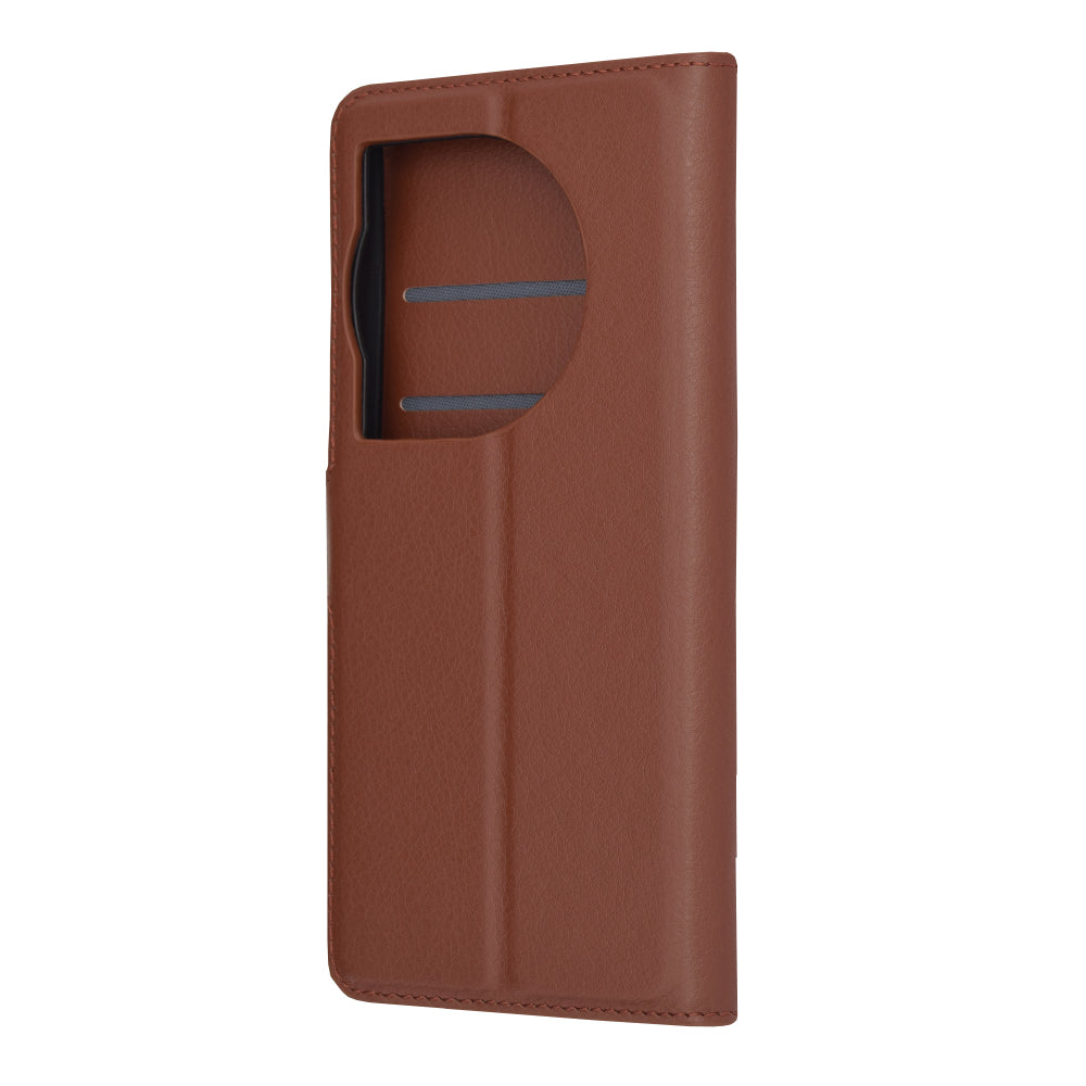 Husa de protectie Techsuit Leather Folio compatibila cu Oneplus 12, acoperire spate, maro