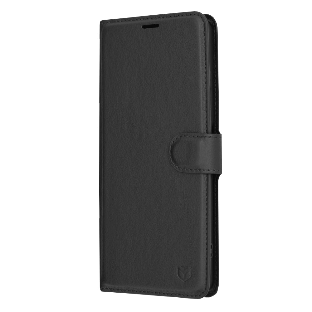 Husa de protectie Techsuit Leather Folio compatibila cu Oneplus 12R, acoperire spate, negru
