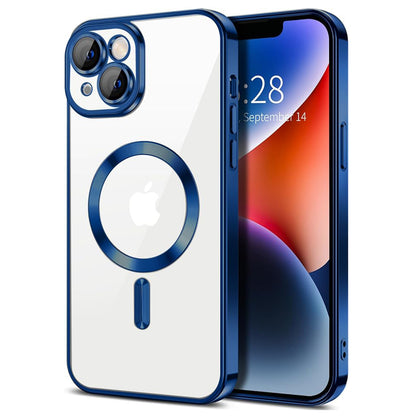 Husa de protectie Techsuit Luxury Crystal MagSafecompatibila cu Apple iPhone 14, acoperire spate, albastru inchis