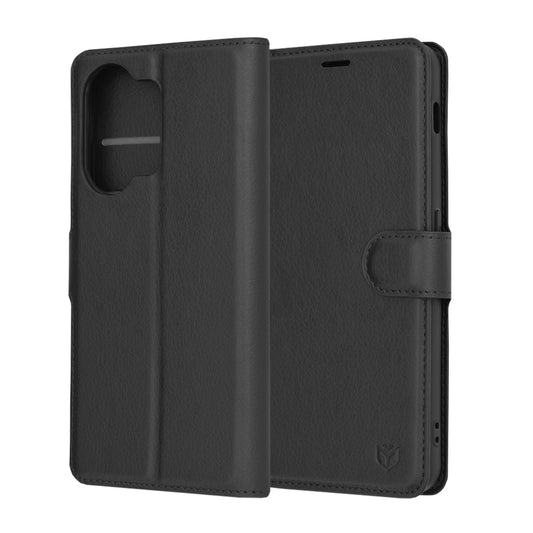 Husa de protectie Techsuit Leather Folio compatibila cu Oneplus Nord 3, acoperire spate, negru