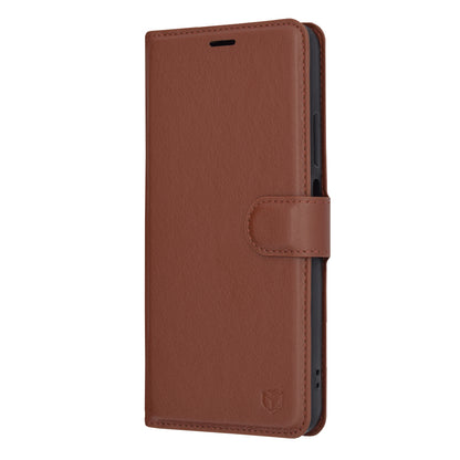 Husa de protectie Techsuit Leather Folio compatibila cu Oppo A18, acoperire spate, maro