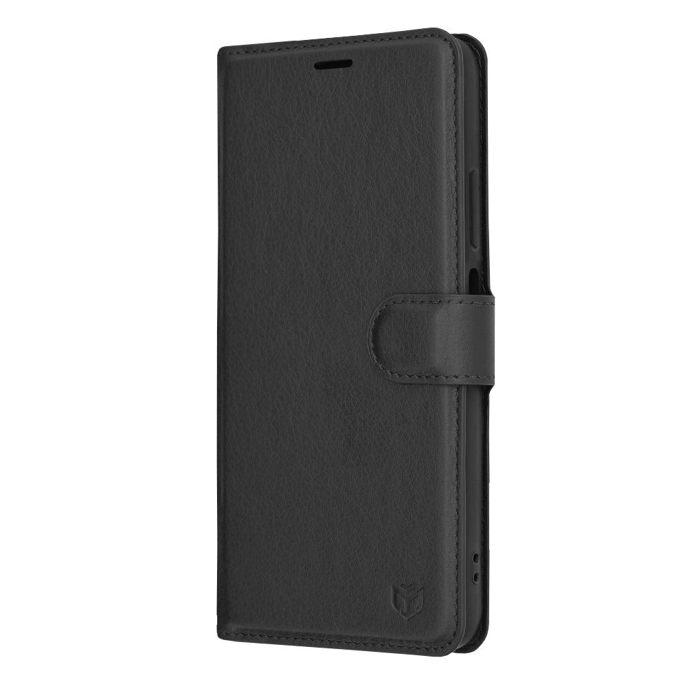 Husa de protectie Techsuit Leather Folio compatibila cu Oppo A38, acoperire spate, negru