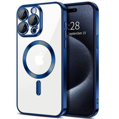 Husa de protectie Techsuit Luxury Crystal MagSafecompatibila cu Apple iPhone 15 Pro Max, acoperire spate, albastru inchis