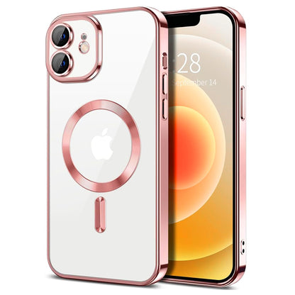 Husa de protectie Techsuit Luxury Crystal MagSafecompatibila cu Apple iPhone 12, acoperire spate, roz
