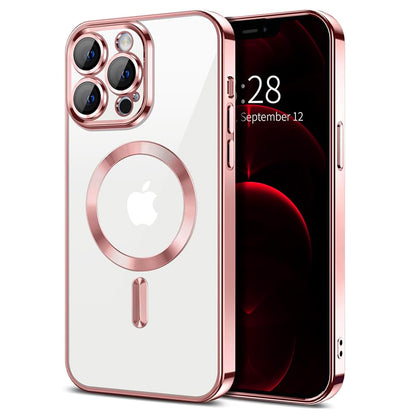Husa de protectie Techsuit Luxury Crystal MagSafecompatibila cu Apple iPhone 12 Pro Max, acoperire spate, roz