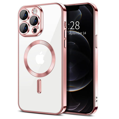 Husa de protectie Techsuit Luxury Crystal MagSafecompatibila cu Apple iPhone 12 Pro, acoperire spate, roz