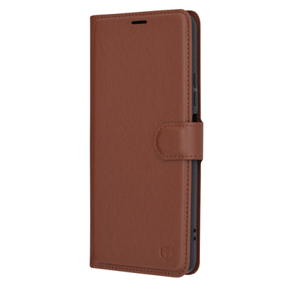 Husa de protectie Techsuit Leather Folio compatibila cu Oppo A58 4G, acoperire spate, maro