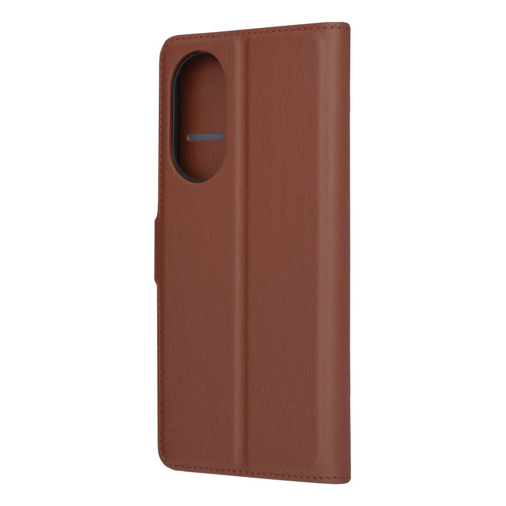 Husa de protectie Techsuit Leather Folio compatibila cu Oppo A58 4G, acoperire spate, maro