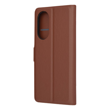 Husa de protectie Techsuit Leather Folio compatibila cu Oppo A58 4G, acoperire spate, maro