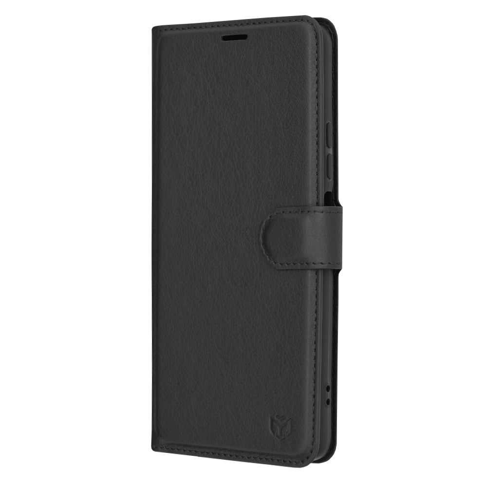 Husa de protectie Techsuit Leather Folio compatibila cu Oppo A58 4G, acoperire spate, negru