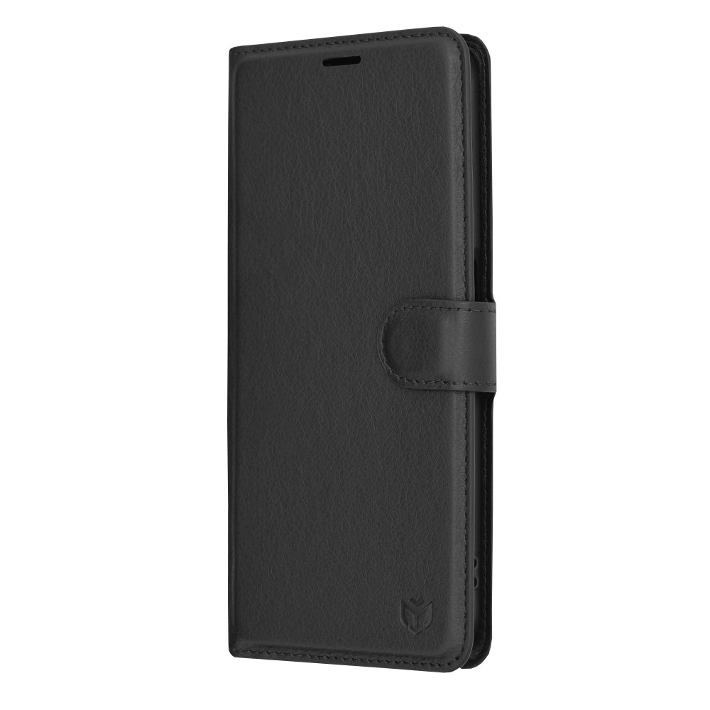 Husa de protectie Techsuit Leather Folio compatibila cu Oppo A78 5G, acoperire spate, negru