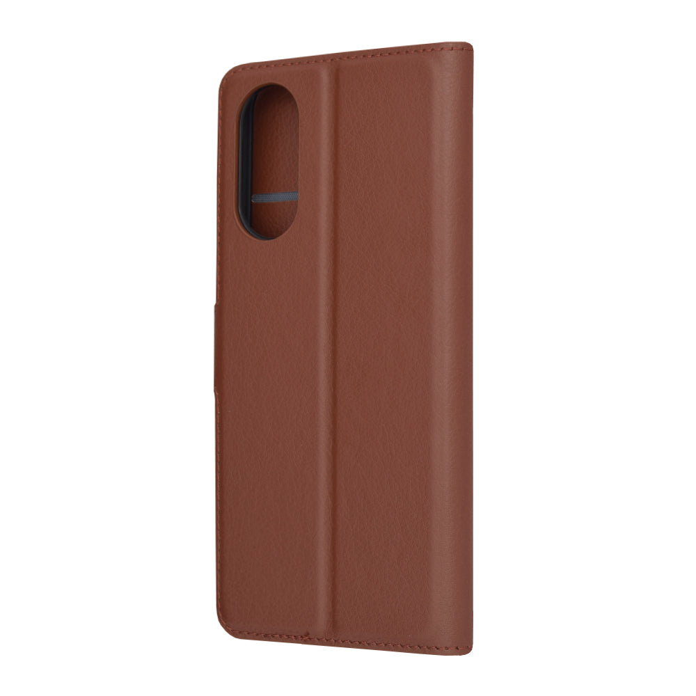 Husa de protectie Techsuit Leather Folio compatibila cu Oppo A78 5G, acoperire spate, maro