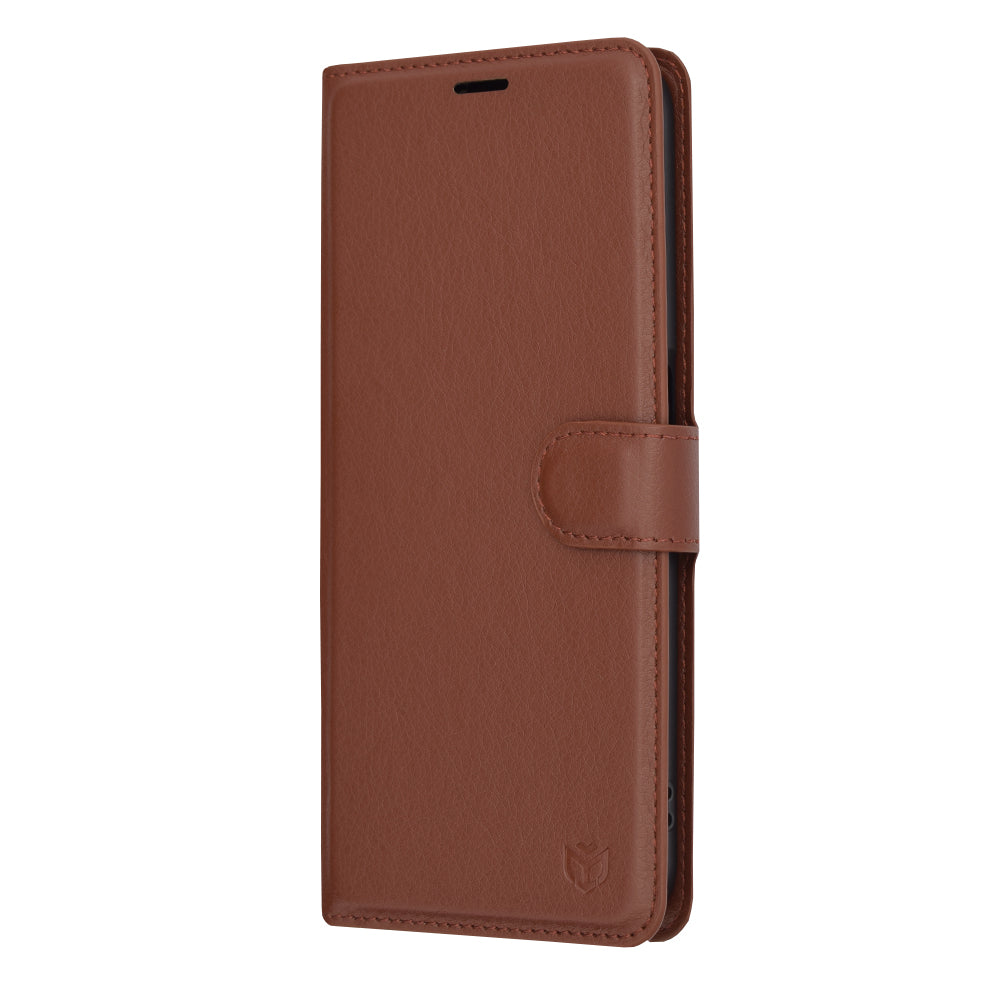 Husa de protectie Techsuit Leather Folio compatibila cu Oppo A58 5G, acoperire spate, maro