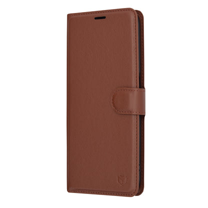 Husa de protectie Techsuit Leather Folio compatibila cu Oppo A58 5G, acoperire spate, maro